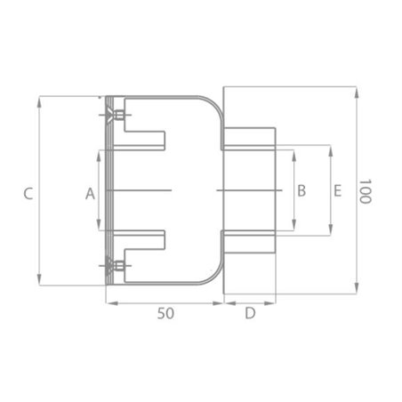 plan traversée de paroi courte inox